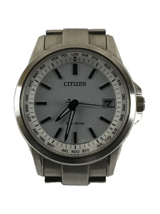 CITIZEN◆ソーラー腕時計/アナログ/ステンレス/WHT/SLV/H149-S104858