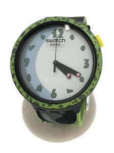 SWATCH◆クォーツ腕時計/アナログ/ラバー/WHT/GRN