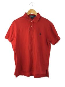 POLO RALPH LAUREN◆ポロシャツ/L/コットン/RED/無地