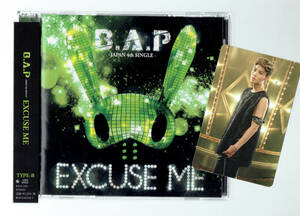 ◆ B.A.P 【 EXCUSE ME 】 日本盤 TYPE-B CD＋トレカ ZELO ◆ ランダム フォトカード びえぴ 韓流 K-POP ジェロ ゼロ