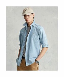 新品同様 POLO RALPH LAUREN 定番 シャンブレーシャツ S SLIM FIT ポロ ラルフローレン ニット カットソー