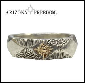 ★限定★ ARIZONA FREEDOM アリゾナフリーダム 2010年 Xmas クリスマス K18 太陽神 シルバー ライン カット リング 指輪 20号 フェザー