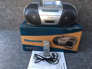 ＜送料込＞動作品 Panasonic ポータブルステレオCDシステム RX-D27-S パナソニック CDラジカセ カセットテープレコーダー CDプレイヤー
