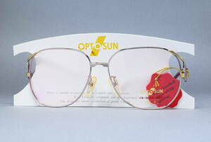 デッドストック OPTOSUN 15-9055 56-14 純チタン製 メガネ サングラス フレーム ライトピンクゴールド