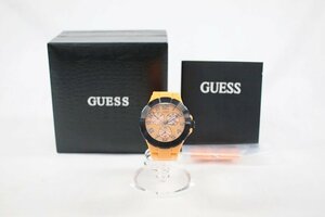 ◎ 中古美品 GUESS ゲス 腕時計 クロノグラフ オレンジ×ブラック メンズ レディース 箱付き