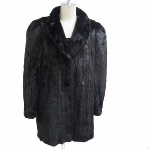 ◇MINK FUR ブラックミンクコート 高級本毛皮 レディース リアルファー 1円スタート