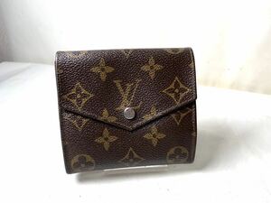 769 1円 LOUIS VUITTON ルイヴィトン モノグラム wホック 三つ折り ポルト カルト クレディ 小銭入れ ウォレット 財布