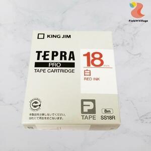 43【新品】テプラ　PRO　カートリッジ　白　１8ｍｍ　赤字