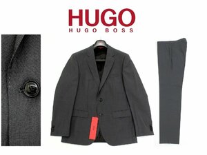 20万新品◆46=S◆BOSS ヒューゴボス ヴァージンウールスーツ 『Huge2/Genius1』濃灰 1円