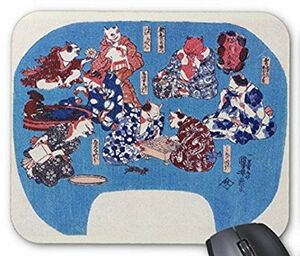 歌川国芳の団扇絵『 猫身八毛意 』のマウスパッド（フォトパッド）