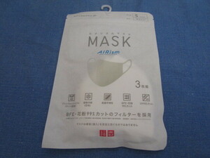 未開封 長期保管品 UNIQLO ユニクロ AIRismエアリズム3Dマスク 3P（3枚組）サイズSこども マスクサイズ 19㎝×12㎝ カラー ホワイト 