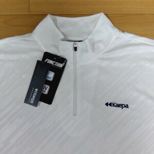 M ②Kaepa ケイパ 新品 半袖ポロシャツ 襟付きトップス ハーフジップ 白 メンズ紳士 アウトドア スポーツ ゴルフウェア ドライ UV対策 golf