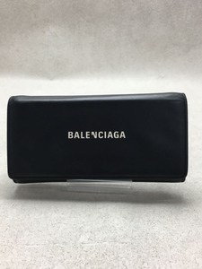 BALENCIAGA◆長財布/レザー/BLK