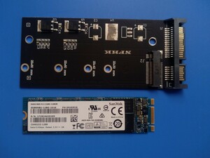 ◆SSD（M.2 128GB中古）と変換アダプタカード（2.5 インチ15ピンSATA）セット