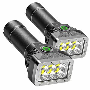 2個セット LEDライト 充電式 小型 懐中電灯 高輝度 USB 強力 4つ 点灯モード サメライトSHARKLIGHT