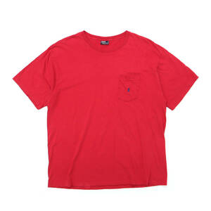 送料無料 80s 90s ビンテージ POLO RALPH LAUREN ポロ ラルフローレン USA製 ポケット Tシャツ ポケT 赤 刺繍 古着 メンズ L 80年代 90年代