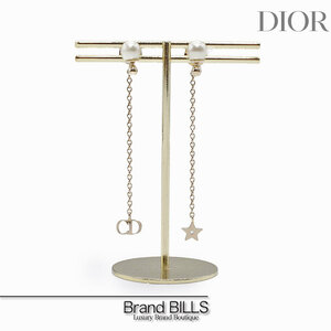 未使用品 Christian Dior ディオール ラ プティット トライバル ピアス チェーン ロゴ スター ゴールド パール オススメ プレゼント