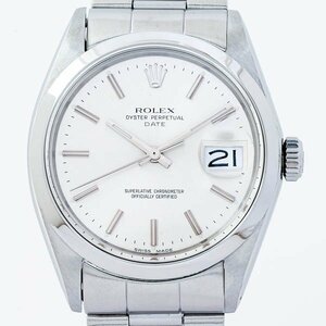 ROLEX ロレックス 1500 オイスターパーペチュアルデイト 自動巻 AT シルバー文字盤 OH 新品仕上げ済 メンズ腕時計 箱付 #33789YR