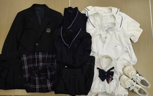 岡山県[私立倉敷高等学校]女子制服　170Aサイズ・スカート3種・夏服セーラー服・ブラウス　12点フルセット　