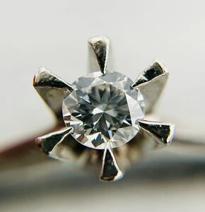 0.31ct 天然ダイヤモンド pt900 プラチナ リング 婚約指輪 立て爪型 アクセサリー 指輪 サイズ13号 重量約4.96g