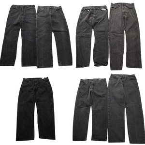 古着卸 まとめ売り Wrangler ラングラー デニム パンツ 7枚セット (メンズ 36 ) ブラックデニム ブランドロゴ MS4765