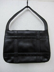 【未使用】ジバンシイ GIVENCHY ビンテージロゴ レザー ハンドバッグ 黒 ブラック ジバンシー■管理番号L26555YER-230121-30-03