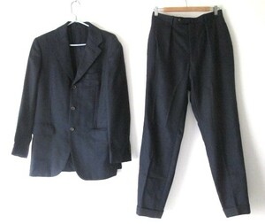 美品 ビームス BEAMS スーツ ジャケット パンツ 紺 ネイビー ウール100％ 30/76 メンズ　