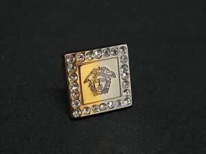 1円 ■極美品■ GIANNI VERSACE ジャンニ ヴェルサーチ メデューサ ピンブローチ ピンバッジ アクセサリー シルバー系×ゴールド系 AW8294