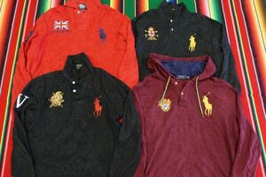 LST-RLPS11 ラルフローレン Ralph Lauren ワンポイント ビッグポニー 長袖ポロシャツ 無地￥1～ビンテージUS古着卸セット業者まとめ売り