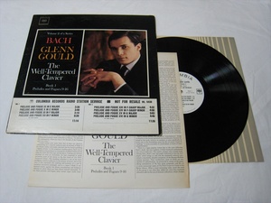 【LP】 GLENN GOULD / ●白プロモ● BACH : THE WELL-TEMPERED CLAVIER BOOK I PRELUDES AND FUGUES 9-16 US盤 MONO グレン・グールド