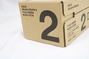 アスクル　アルカリ乾電池　単2形×100本入　日本製　期限2年以上保証　新品未開封◆0