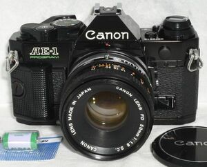 【整備/性能測定済】Canon AE-1 PROGRAM ブラック＋FD50mmF1.8_S.C._ P,S,機能OK(3372813_109)