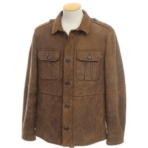 【中古】ブルネロクチネリ Brunello Cucinelli ムートン レザージャケット ブルゾン【Ｓ】