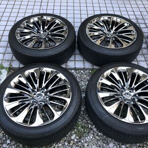 レクサスLS500 500h 純正ホイール タイヤホイール4本 メッキアルミ スパッタリング 20×8.5J +25 5穴 PCD120 ハブ径60mm 着払い発送