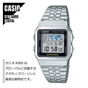 CASIO STANDARD カシオ スタンダード デジタル メタルバンド シルバー A500WA-1 腕時計 メンズ★新品送料無料