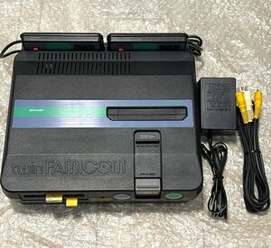 〈整備済・美品・FFマーク〉FC シャープツインファミコン 本体 後期型ブラック AN-505BK SHARP twin FAMICOM ファミリーコンピュータ nes