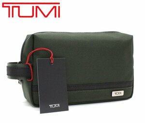 2.5万新品◆TUMI トゥミ◆カーキ×黒 バリスティックナイロン クラッチマルチポーチ 小物入れ １円