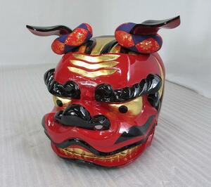 【特別販売品】美品　獅子頭　権九郎　9寸(幅27.7cm高26cm奥24.5cm)長期在庫品の為特価セール　木製高級仏具通販　管理番号「997407」