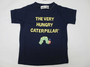 新品　90　はらぺこあおむ　半袖Ｔシャツ　ネイビー　レターパック発送（代引き不可）TH3108