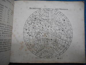 アンティーク、天球図、天文、星座早見盤、星座図絵1832年『リーデック星図＝ボーデの星図』Star map, Planisphere,Celestial atlas