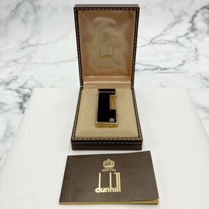 ♪【売り切り】dunhill ダンヒル ガスライター ゴールド×ブラック 喫煙グッズ 喫煙具 ブランドライター 箱付属 現状品