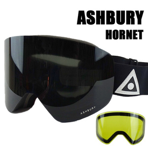 値下げしました！アシュべリー スノボ ゴーグル ASHBURY HORNET BLACK TRIANGLE DARK SMOKE HN5 M9 スノーボード 22-23 ボーナスレンズ付き