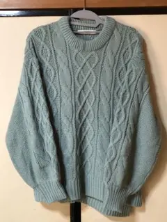 samansa mos2 blue セーター フリーサイズ