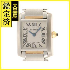 Cartier カルティエ　タンクフランセーズSM　ホワイト文字盤　K18イエローゴールド/ステンレス　レディースサイズ腕時計　【434】 【中古】