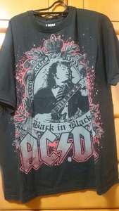 AC/DC Back in Black Tシャツ ③ XL バンドTシャツ ロックTシャツ アンガス・ヤング 黒色 ブラック バック・イン・ブラック TMM