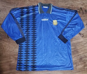 値下げ交渉 1994年 アルゼンチン代表 adidas アウェイ 長袖 検)ARGENTINA 2nd AWAY L/S MARADONA WORLD CUP マラドーナ ワールドカップ Y2K