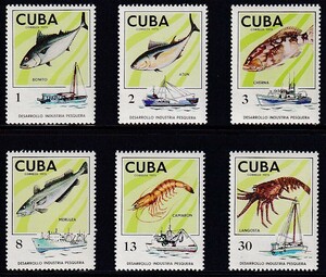 35 キューバ【未使用】＜「1975 SC#1955-1960 漁業」 6種完 ＞