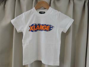 X-LARGE エクストララージ Kids ファイヤーロゴ S/S TEE 白 キッズ サイズ100 人気商品 送料込