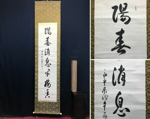 【真作】永平寺管長/熊沢泰禅/一行書/陽春消息平梅香/茶道具/茶掛/禅語/掛軸☆宝船☆AC-708