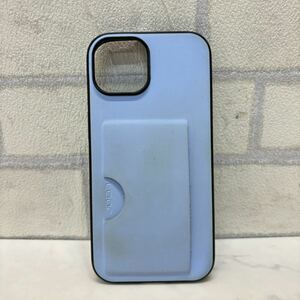良品 LOOF SKIN-SLIM-SLOT iPhone15 スマホケース ベビーブルー 青 水色 カード収納 背面カード入れ